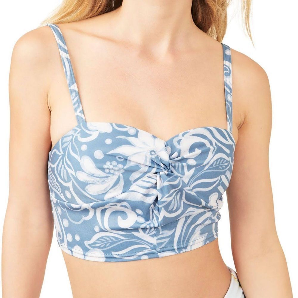 FREE PEOPLE Movement Light Blue White double take sports bra crop bra top Medium